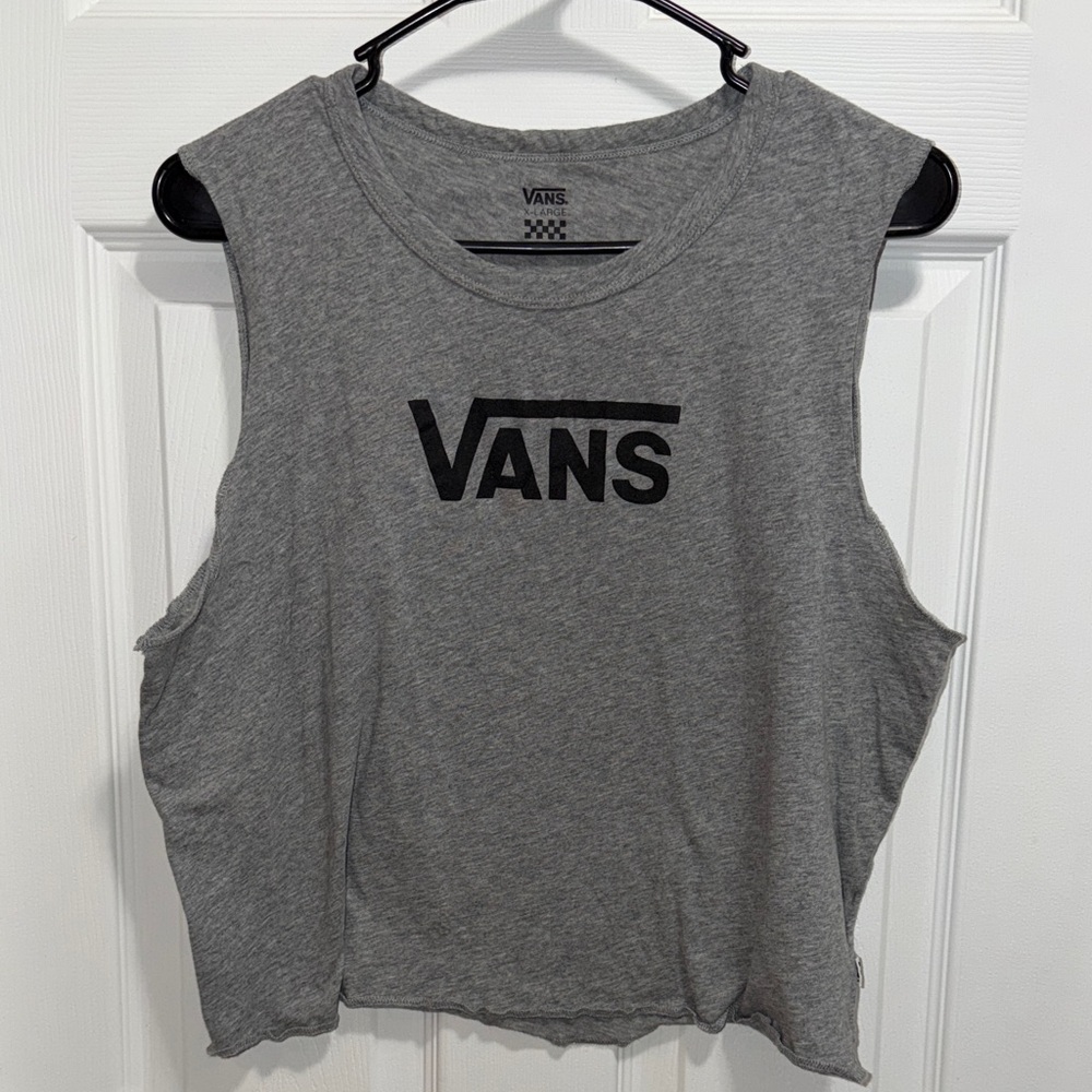 Vans Logo Charcoal Gray Muscle Tank